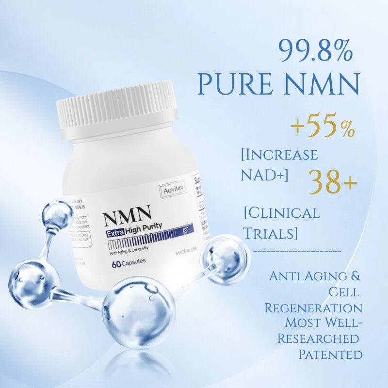 NMN Supplement 500mg Ultra Pure Supports NAD Production-Cellular Health Healthy Aging
