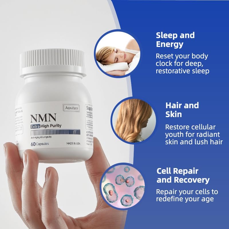 NMN Supplement 500mg Ultra Pure Supports NAD Production-Cellular Health Healthy Aging