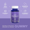 FitNexa Elderberry Gummies with Vitamin C, Zinc & Probiotics