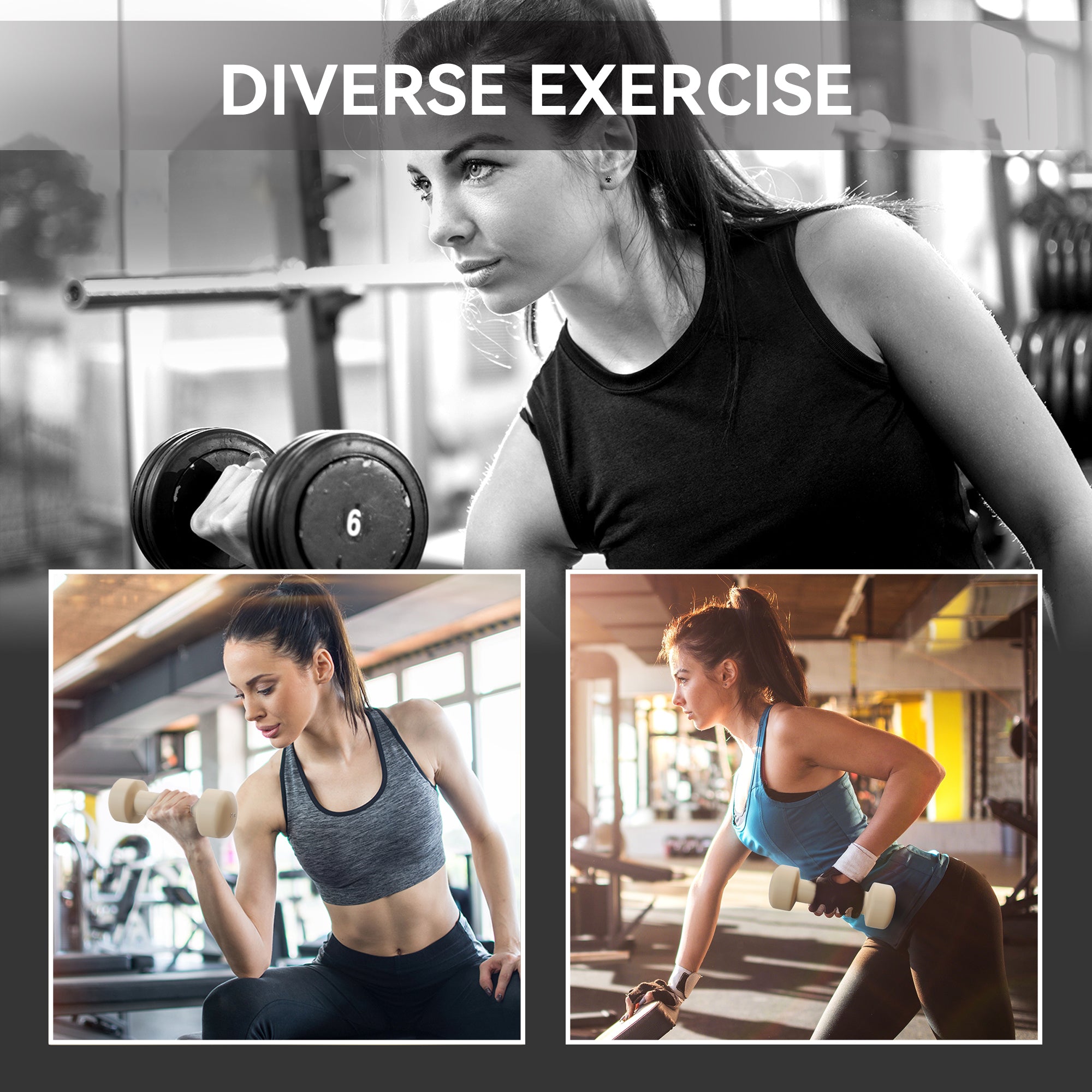 FitNexa PU Dumbbell Set with Carry Case – 8 Piece