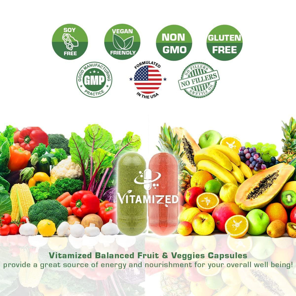 Fruits and Vegetables Supplements With BioPerine Contains 38 Fruits Vegetables