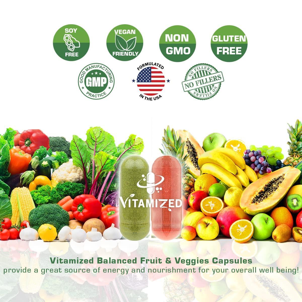 Fruits and Vegetables Supplements With BioPerine Contains 38 Fruits Vegetables
