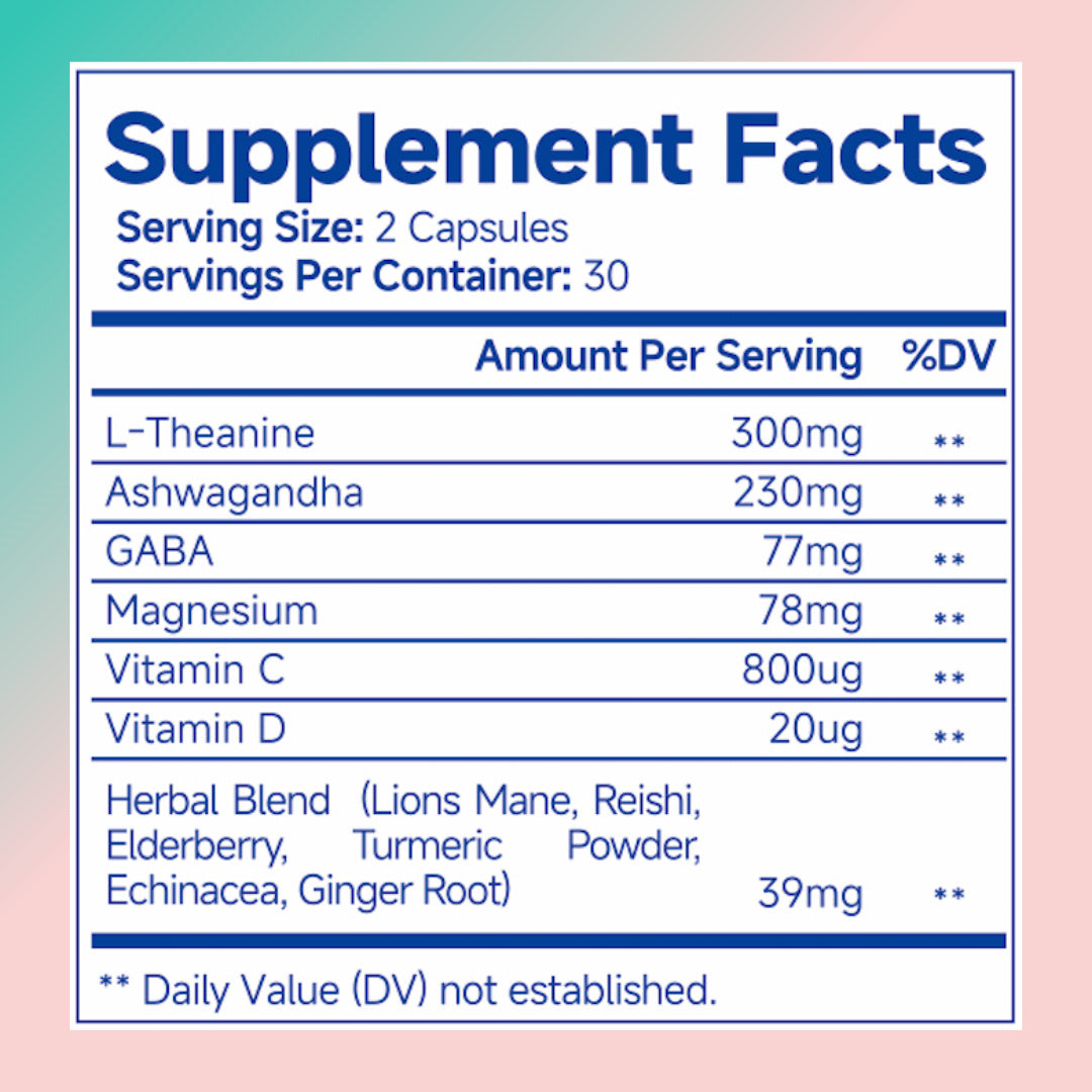 Ashwagandha for Women | Calm & Focus Supplement with L-Theanine, GABA & Magnesium