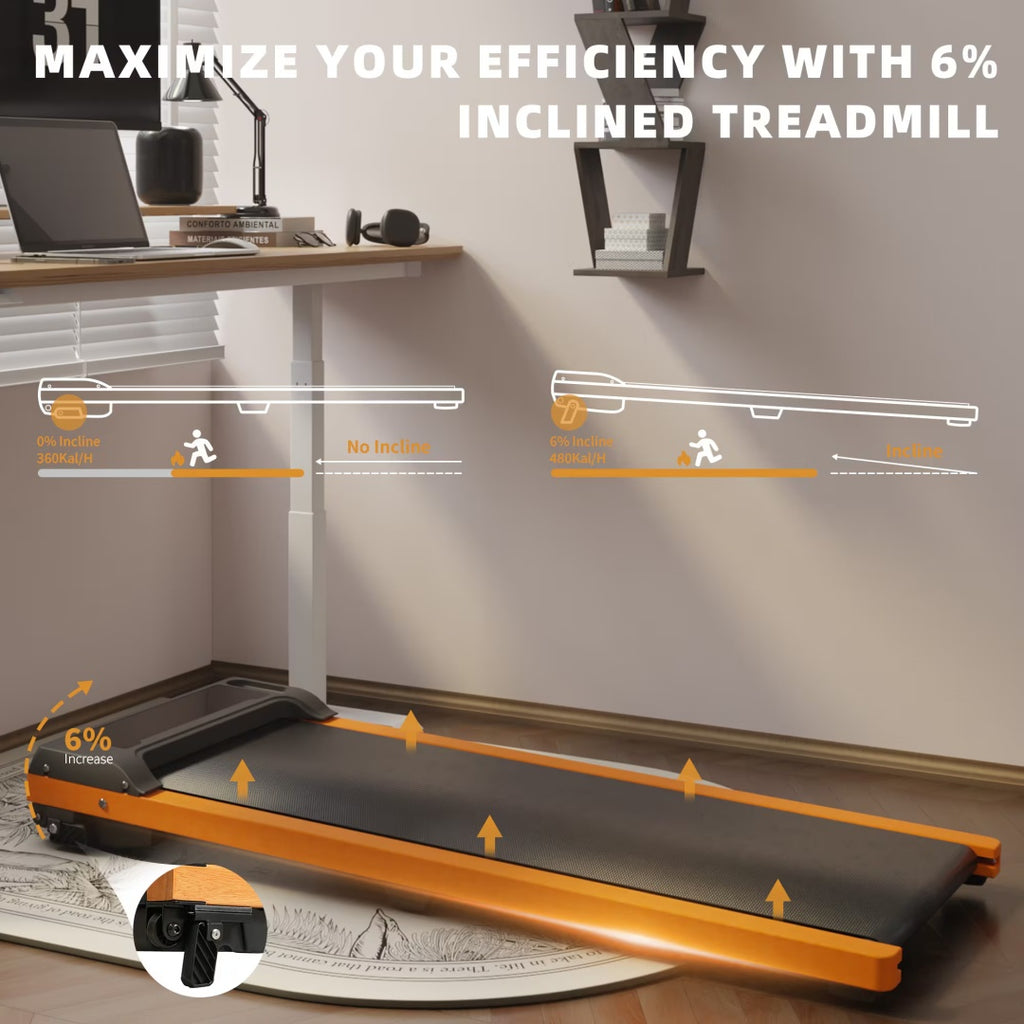 6% Incline Under-Desk Walking Pad Treadmill