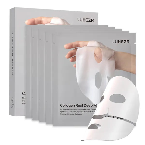 5 SHEETS/BOX Collagen Deep Face Masks For Hydrating Firmness & Elasticity Support